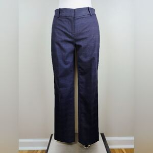 Ann Taylor Dress Pants Blue Gray Windowpane Size S Low Rise Career Office Work